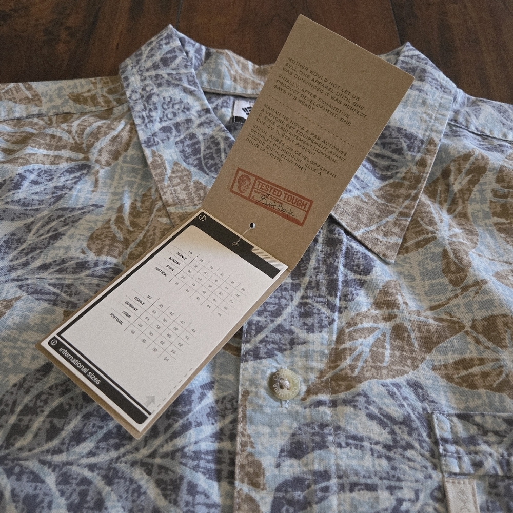 Columbia Sportswear Beecher Island Hawaiian Shirt Men's Short Sleeve Leaf Print - Picture 6 of 8